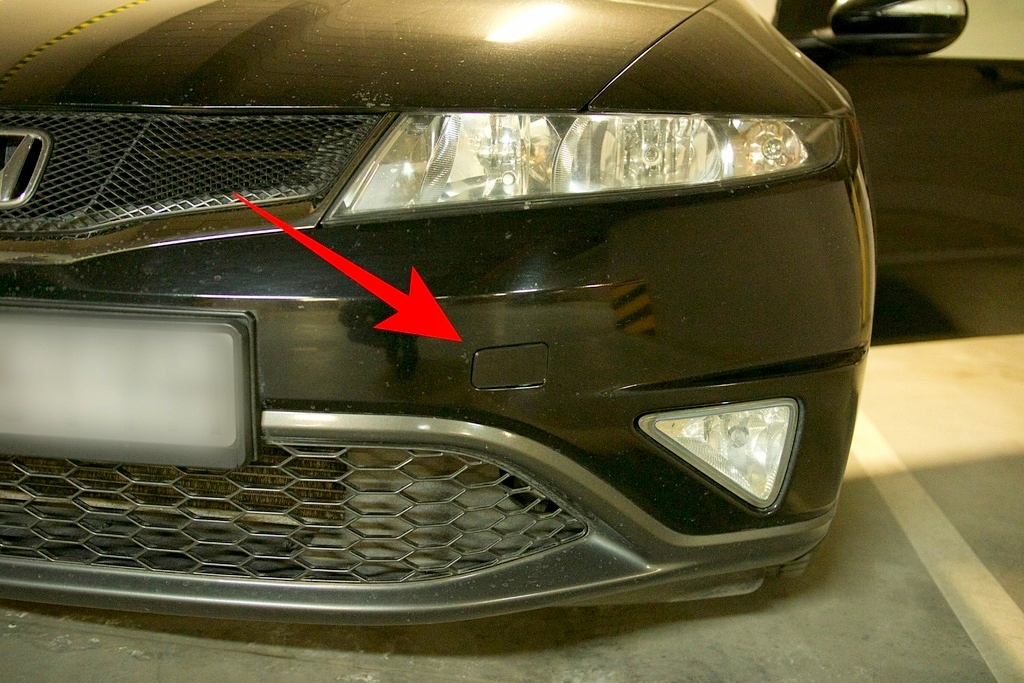 Zaślepka haka przód Honda Civic VIII UFO LEWA — zdjęcie 3